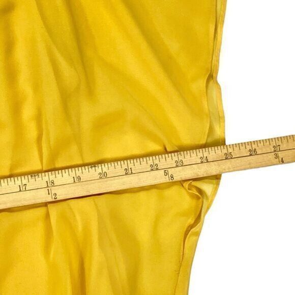 JM Collection Top Womens Sz Large Yellow Flutter-Sleeve Career Scoop Neck Blouse - Picture 13 of 16